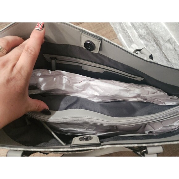 NEW Simply Vera Wang Lavey Raddix Tote Bag Handbag Purse - Beached Grey Python - Picture 4 of 10